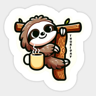 Lazy Thursday Vibes: Coffee & Chill Sticker